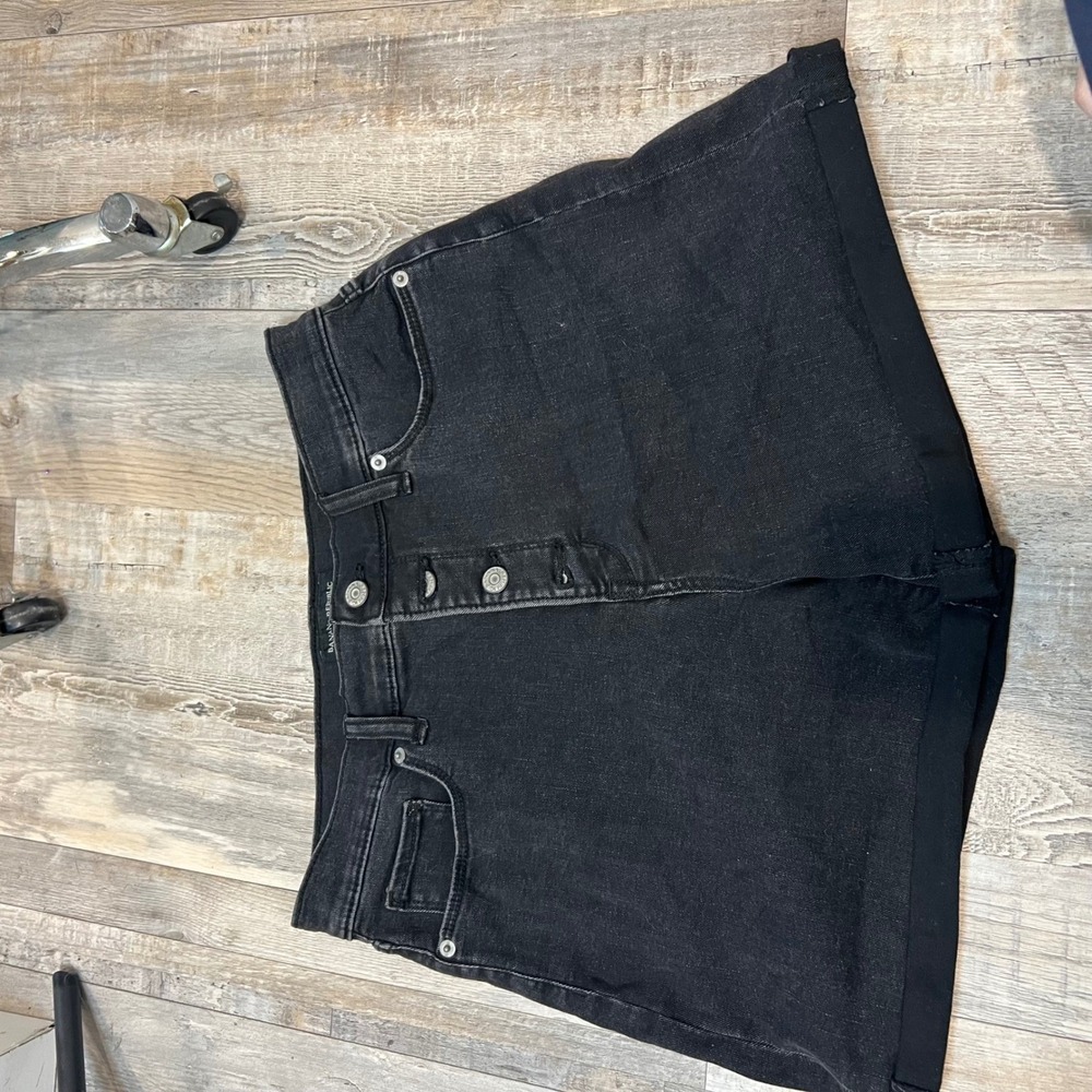 Banana Republic Womens Denim Shorts Button Fly Black 29/8‎